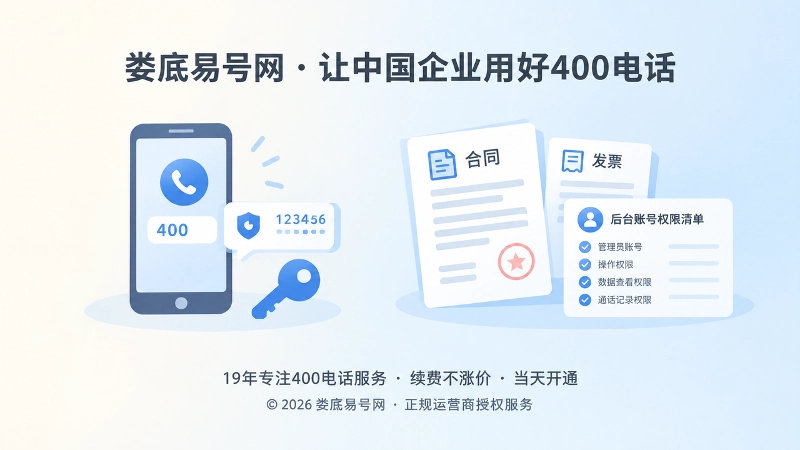 400电话办理账户与资料留档示意图