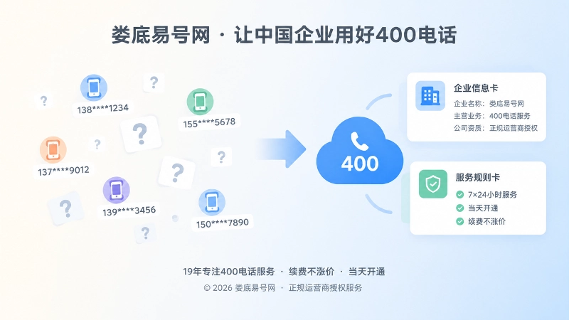 分散手机号与统一400电话通信入口对比图