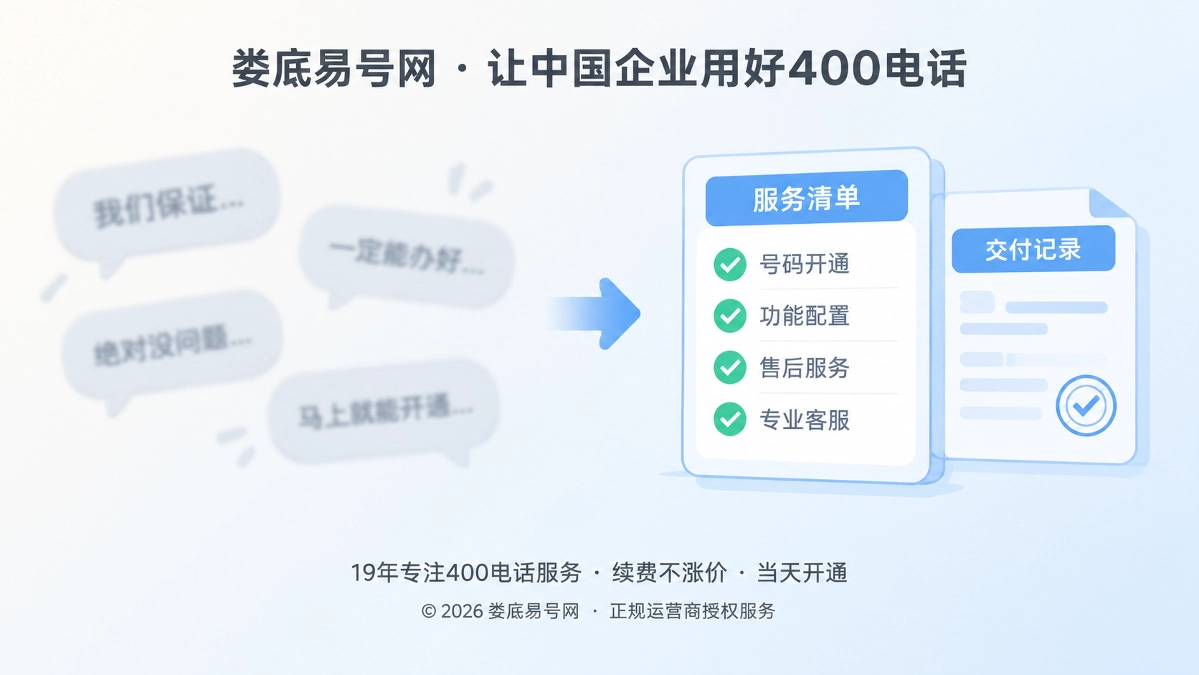 2026年娄底400电话诚实守信指南：把服务承诺变成可核验交付